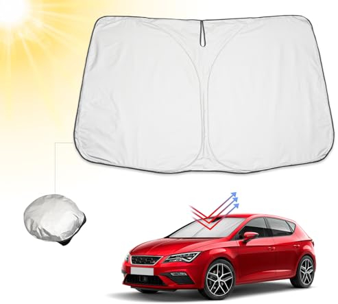 BIBIBOVW Golf 7 Cubierta de Parabrisas Delantero para Coche, Compatible con VW Golf Mk7 7.5 / Seat Leon MK3 / Leon Cupra 5F 2013-2019, Parasol contra Rayos UV
