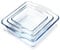 NUTRIUPS Square Glass Baking Dish Set of 3 Small Oven Proof Dishes Borosilicate Glass Oven Dish Small Casserole Dish, 0.4L+0.8L+1.3L