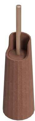 Cosmic Avenir Brosse de Toilette au Design Contemporain et Polygonal Fabriquée en Plastique Recyclé. Porte-Brosse de Sol pour WC en Couleur Terracotta