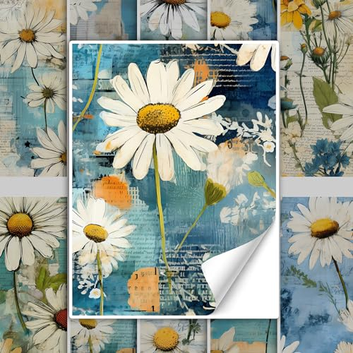 GRAZDesign Fliesenaufkleber Bad & Küche Blumen Muster Gänseblümchen, Klebefliesen selbstklebend - 20x25cm / 10 Stück