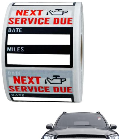 100 Stück Oil Change Stickers Static Cling, Ölwechsel Erinnerung Aufkleber, Auto Wartung Aufkleber Für Windschutzscheibe, Next Service Due Aufkleber Statisch Haftend