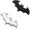 3D Black Stainless Steel Bat Car Emblem Decal Badge, 2 Pcs 3D Emblem Fledermaus Kunststoff mit Schaumstoff-Kleberückseite Badge, 3D Chrom Metall Fledermaus Auto Logo Auto Aufkleber Batman Abzeichen