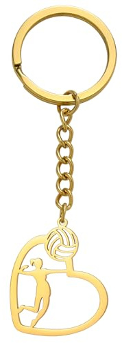 TEAMER Herz Volleyball Spieler Schlüsselanhänger Zierlicher Volleyball Anhänger Mode Sport Ball Schmuck Sportler Trainer Volleyball Liebhaber