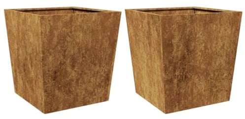 vidaXL Fioriere da Giardino 2 pz 50x50x50 cm in Acciaio Corten, fioriera, fioriera da Patio, Vaso Fiori da Esterni, fioriera da Esterno