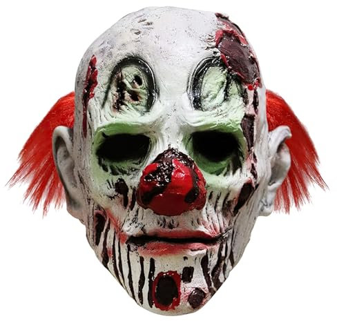 La Llareta Halloween Horror Clown Mask - Creepy Latex Mask for Halloween Party, Scary Costume Accessory for Adults and Teens