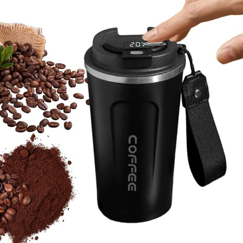 Tazza da viaggio da 510 ml, termica, intelligente, con coperchio, tazze da caffè isolate, bottiglie per bevande fredde, contenitori per bevande sportive, per cucina, dormitorio, campeggio, picnic