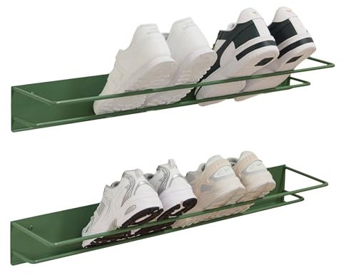 MYWIRE® Elegantes Schuhregal Metall (Resedagrün 2er Set) „INN“ – Moderne Schuhaufbewahrung Schuhablage im eleganten Look – hochwertiger Schuhorganizer stabil und robust – in Österreich produziert