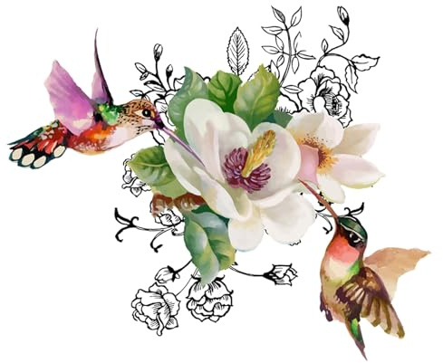 Fcnjsao Pegatinas de baño personalizadas Pájaros y Flores Baño Asiento de WC Pegatinas de Pared Autoadhesivas Flores Tapa de inodoro Pegatinas