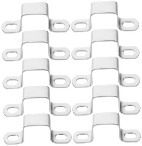Mobestech 10pcs Buckle Pipe Clamp Saddle Tube Clamps U Tube Strap Clamp Pipe Clip Square Saddle Clamp Square Pipe Buckle U Shaped Bracket Saddle Bracket Silver Stainless Steel