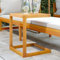 Makastle Gartentisch Wetterfest C Form Lounge Tisch Beistelltisch Kleine Balkon Garten Tisch Balkontisch Terrassentisch Kaffeetisch, 42x40x50 cm