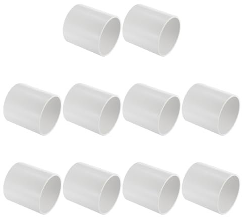 PATIKIL Accoppiatore Raccordo Tubo in PVC da 3-1/2, 10pz Connettore a Presa a Scorrimento per Tubi per Sistemi di Irrigazione a Goccia Sprinkler Industriale Domestico, Bianco