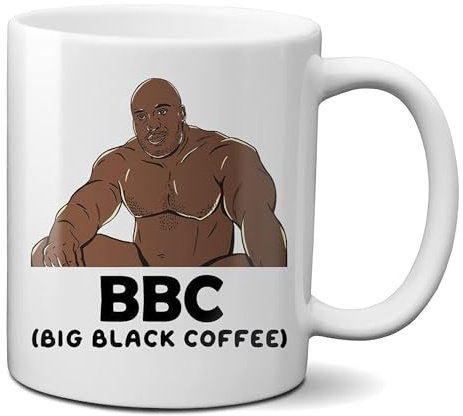 Print Maniacs Barry Wood Big Black Coffee - Funny Rude Mug - Novelty Gag Gift - Office Joke - Ceramic 330ml 11oz Mug Cup