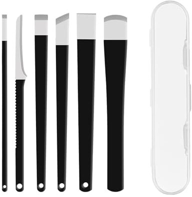 Weenwill Ingrown Toenail Tool Pedicure Tool Kit,6 Pcs Stainless Steel Professional Toenail Clippers Set Podiatry Tools for Men Women,Black