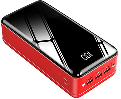 Power Bank 50000 MAh Spiegel Digitalbildschirm mit großer Kapazität Schnellladung kommt mit einem gemeinsamen (Farbe: Rot, Größe: 50000mAh)