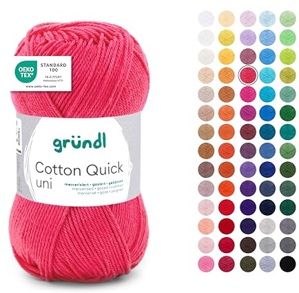 Gründl Laine Cotton Quick uni Fil à crocheter 1 pelote 50 g, Orangé
