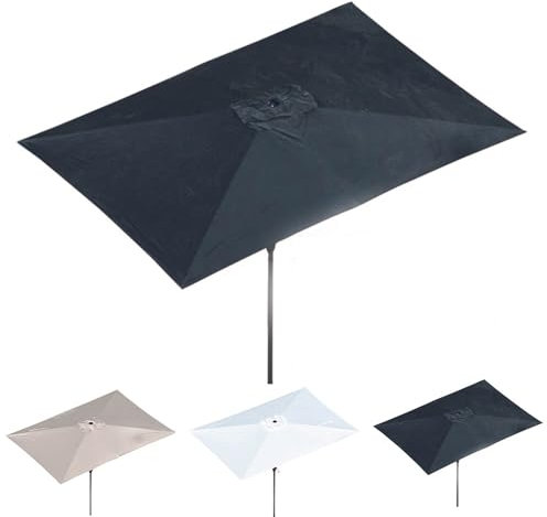 ZYXQQJ Parasol Rectangulaire 3 X 2 M Parasol De Jardin Extérieur Parasols Imperméable De Qualité Commerciale avec Manivelle(Black)