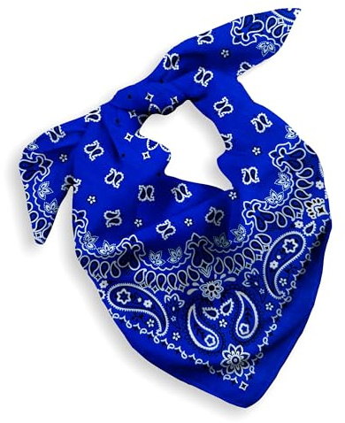 Every-ville Baumwoll-Bandana, Paisley Halstuch, Unisex, 1er Set | 55 × 55 cm, weich, atmungsaktiv und vielseitig, für Damen und Herren, Sport, Motorrad, Haare, Hals, Alltag und Freizeit
