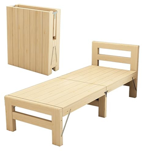 MLYAYE Robustes Beistellbett für Kleinkinder, stabil, leicht zusammenklappbar, tragbares Holzbett, Plattformbett, temporäre Betten(180 x 70 x 50 cm)