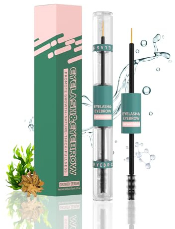 Wimpernserum ohne Hormone, Lash Serum & Augenbrauen Serum, 2-in-1 Wimpern Serum schnell Wachstum für längeres, dickeres, volleres, stärkeres Wachstum, Natürlich & vegan, 10ml