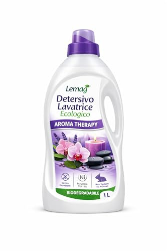 Detersivo Lavatrice Ecologico Biodegradabile 1L/5L – Senza Parabeni – Nickel Tested – Non Testato su Animali – Profumazioni Assortite – Lemag srl (1L, Aroma Therapy)