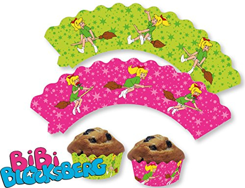 12 Cupcake Banderolen * BIBI BLOCKSBERG * für Muffins und Cupcakes // Hexe Party Kindergeburtstag Geburtstag Kinder Mottoparty