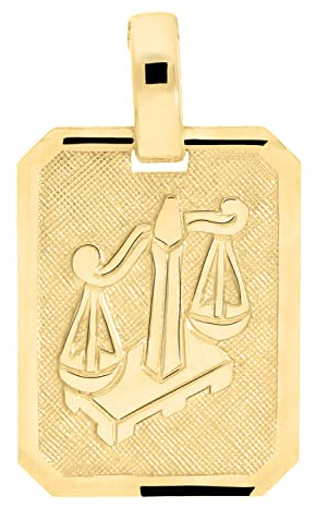 My Gold Damen Herren Sternzeichen Anhänger WAAGE Gold 333 (Ohne Kette) Echtes Gelbgold (8 Karat) Platte 21mm x 12mm Gaudino A-04400-G303-Waa