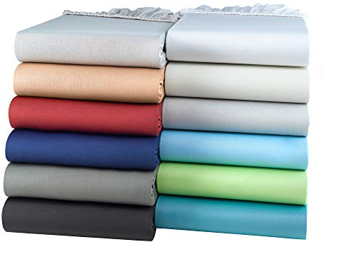 BaSaTex Microfaser Spannbetttuch Spannbettlaken in vielen Farben und 7 Größen, 120x200 cm Petrol