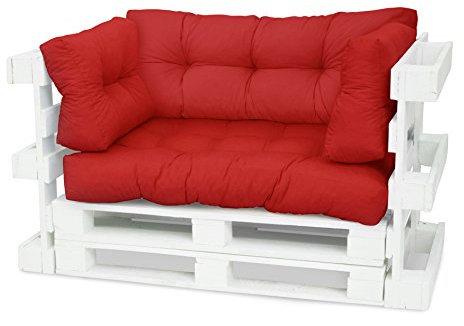 Spatium Palettenkissen Palettenauflage Palettenpolster Euro Palettenmöbel (Kurzes Rückenkissen 60x40x10/20 , Rot)
