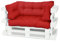 Spatium Palettenkissen Palettenauflage Palettenpolster Euro Palettenmöbel (Kurzes Rückenkissen 60x40x10/20 , Rot)