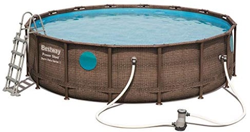 Bestway 56725-3 Set Piscina Fuori Terra Power Steel Swim Vista Rotonda da 488x122 cm