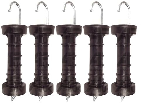 5x Heavy Duty Electric Fence Arch Hook Gate Handle & Spring Inside Insulator