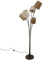 Design Stehleuchte LEVELS weiß beige braun mit 5 Leinen Schirmen Stehlampe Wohnzimmerleuchte Leselampe