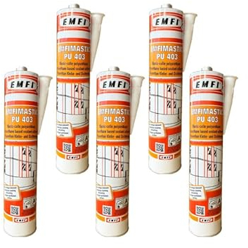 Mastic-colle polyuréthane EMFI PU 403 - blanc 300ml x5