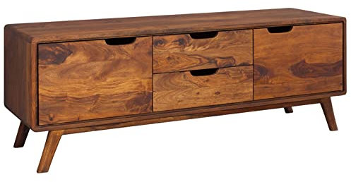 MASSIVMOEBEL24.DE Lowboard Sheesham 134x40x49 walnuss lackiert MALMÖ 2#102