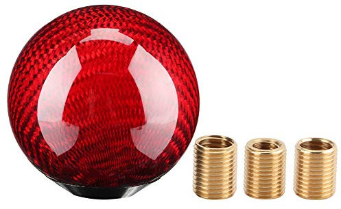 Fydun Auto Schaltknauf Universal Modifikation Carbon Handknauf Gangschaltung Kopfschaltung(Rot)
