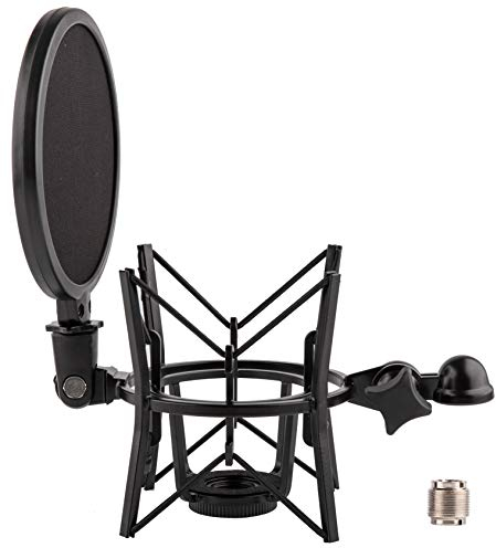 LYRCRO Mikrofon-Stoßhalterung mit integriertem Popschutz für Rode Mikrofone wie K2, NT1A, NT1000, NT2-A, NT2000, NTK, Podcaster und Procaster (20 mm Innengewinde).