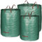 com-four® 3x Gartenabfallsack mit Tragegriffen, Faltbarer Gartenabfallsack in 3 Größen - Reißfeste Falttonne für Laub, Rasenschnitt, Gartenabfälle und Grünschnitt (500 l + 300 l + 272 l - 3 Stück)