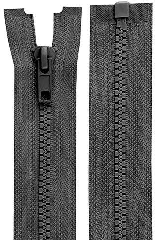 1 Reißverschluss Kunststoff-Profil 5mm 35 cm teilbar, Autolock, Farbwahl, Farbe:grau