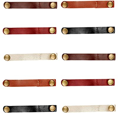 EXCEART Leder-Kabelbinder, 10 Stück, Lederschnur-Organizer, USB-Kabel-Clips, Kabelbinder