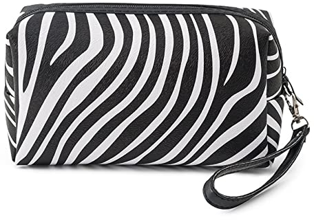 Tragbare Pu Kosmetik Taschen Kupplung Brieftasche für Bankett, Vintage Leopard Print Reise Kulturveranstalter, Zebra Muster