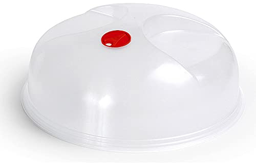 meberg PF11577 Mikrowellendeckel 24,5 cm BPA frei Kunststoff Mikrowellenabdeckhaube Mikrowellenhaube transparent Mikrowellebabdeckung Abdeckung Mikrowelle (XS)
