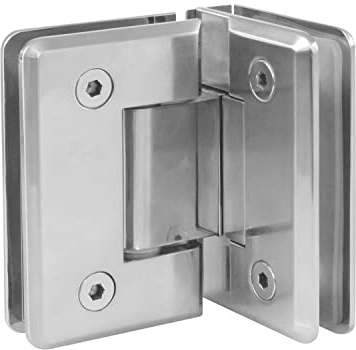 Amig - Cerniera doccia fissa - Forma a U di Zama - Indicato per box doccia in vetro - Spessore: 8-12 mm - Carico massimo per coppia: 35 kg - Finitura cromata lucida