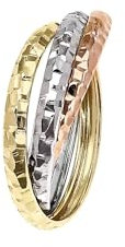 forme di Lucchetta - Tricolor Ring 585 Damen - Wickelring Trio Weißgold Rosegold Gelbgold - 50 52 54 56 58 60 62,