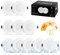 Eande 10er Led Einbaustrahler 230v 3 Stufe Dimmbar Flach IP44, 6W 3000K Warmweiss, Ultra Flach 26 mm, Ø118mm, Ø93-100mm Lochbohrung Einbauleuchten Deken Einbauspots