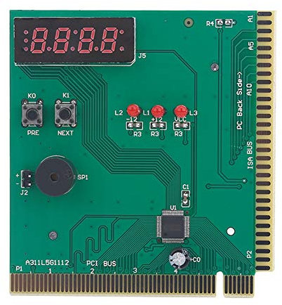 PC Computer Motherboard Analyzer Kit, 4-Digit Card PC Analyzer Computer Diagnostic Motherboard, POST Tester, for PCI & ISA, With Ming-sound to report faults function, Delicate Workmanship