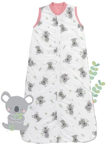 schlummersack Schlafsack Baby Sommer 90 cm dünn Koala | Babyschlafsack Frühjahr Sommer 1.0 Tog 1 Tog Baby Schlafsack Sommer | Sommer Schlafsack Baby Baumwolle Frühjahr