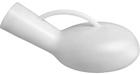 Tradineur - Orinal para Hombre con asa, plástico, Botella orina Caballero, urinario Adultos, Inodoro portátil, emergencias, Ancianos (Blanco, 12,5 x 13 x 27 cm)