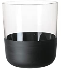 Villeroy & Boch – Manufacture Rock Whiskybecher Set 4 teilig 250 ml schwarz matt, Gläser Set Für Whiskey, Kristallglas Mit Mattschwarzem Boden, Kristallglas
