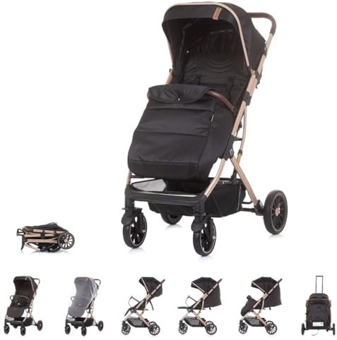 Chipolino Kinderwagen, Buggy Combo 22 kg Fußabdeckung Moskitonetz Räder gefedert, Farben:beige