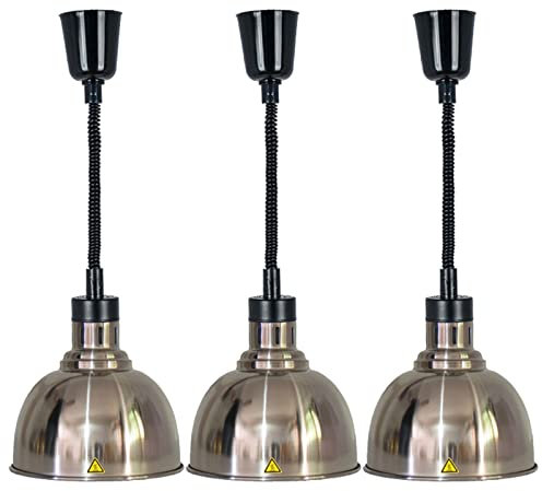 Küchen Wärmelampe, Wärmebrücke für Speisen, Kommerzielle Einstellbare Wärmelampen für speisen, Höhenverstellbar Zwischen 60-180cm, Buffet-Restaurantausrüstung(Color:Stainless steel)